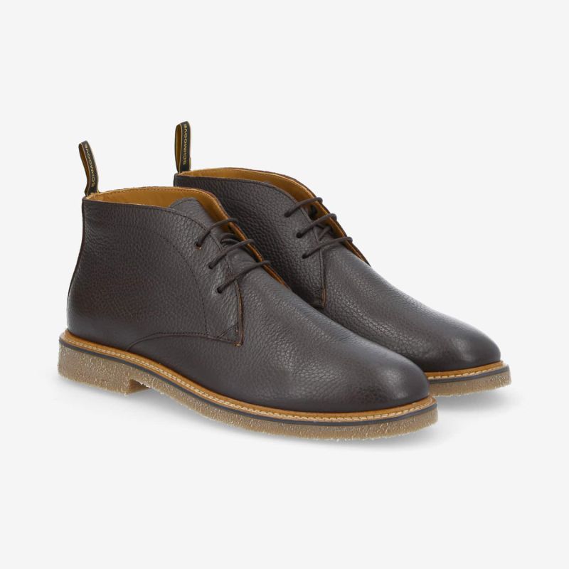 DUBLIN DESERT M - GRAINED LEATHER - DARK BROWN